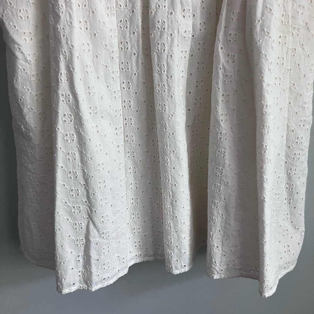J CREW Off White Eyelet Aline Cotton Dress Size 8 - Picture 5 of 13